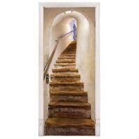 OEM Pegatinas Para Puertas, Pegatinas De Pared Vintage 3d Para Decoraci&oacute;n De Interiores De Dormitorios Con Efecto Trampantojo, P&oacute;ster Para Escaleras, Ba&ntilde;o