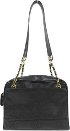 Chanel Pre-owned Vintage Schoudertas - Dames - Vintage Schoudertas - Zwart - ONE Size - Leer - Vintage