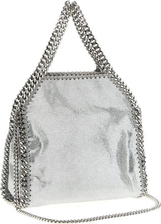 Stella McCartney Womens Falabella Mini Shoulder Bag Silver Polyester