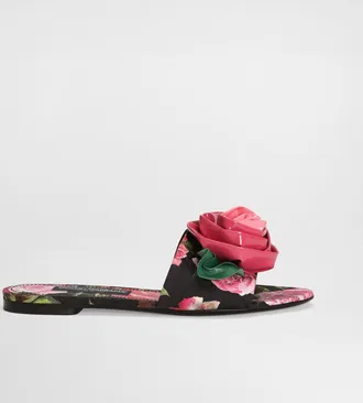 Dolce & Gabbana Printed Brocade Sliders - Woman Slides And Mules Print 36.5