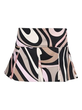 Pucci Marmo-print mini skirt - women - Cotton/Elastane - 42 - Black
