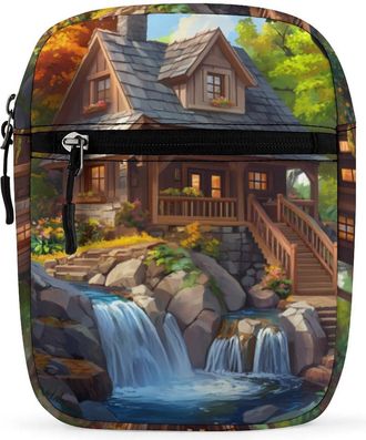 Generic Forests House Crossbody Bag Adjustable Satchel Cute Shoulder Bag Lightweight Sling Bags