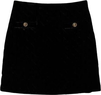 Twinset Zwarte Fluwelen Minirok - Dames - Korte rokken - Zwart - S - Polyester - Rokken