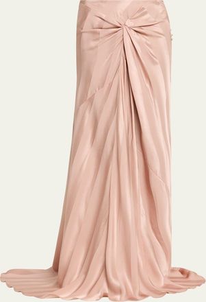 Dries Van Noten Floor-Length Draped Silk Skirt