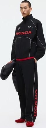 H&M Relaxed Fit Printed Track Pants in Black/honda at Nordstrom, Size Xx-Large