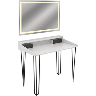 Vicco Tocador Sannar, Blanco, 110 Cm Con Espejo Led Vicco