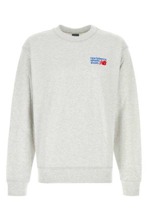 New Balance Melange Grey Cotton Blend Sweatshirt