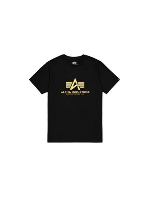Alpha Industries T-Shirt ALPHA INDUSTRIES Basic T-Shirt BL Carbon, Herren, Gr. XXL, schwarz (schwarz, gold), Obermaterial: 100% Baumwolle, Shirts T-Shirt