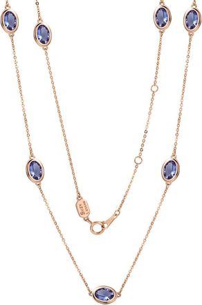 Suzy Levian 14K Rose Gold 1.00 Ct. Tw. Tanzanite Station Necklace