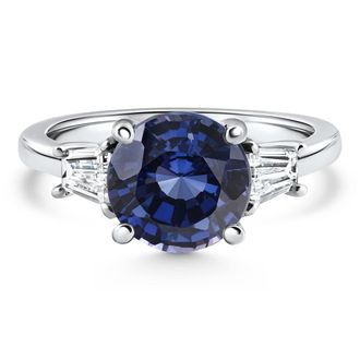 Pompeii3 4 3/4Ct Blue Sapphire & Diamond Engagement Anniversary Ring Gold Lab Grown