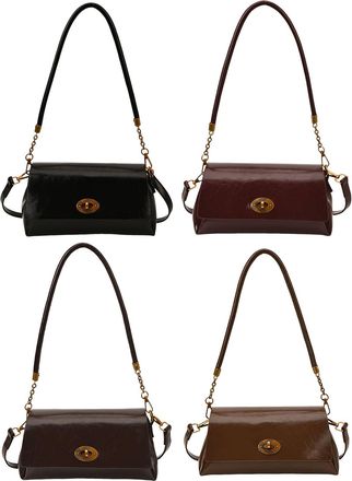 Generic PU Leather Shoulder Bag Fashion Tote Bag Vintage Underarm Bag for Women (Black)