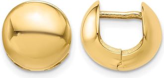Diamond2Deal 14K Yellow Gold Polished Round Huggie Hoop Earrings