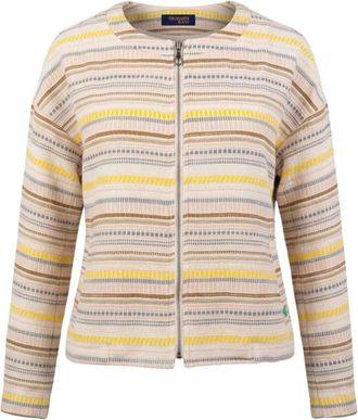 Trussardi Giacca a righe con zip - - Jackets - Donna - Beige - S