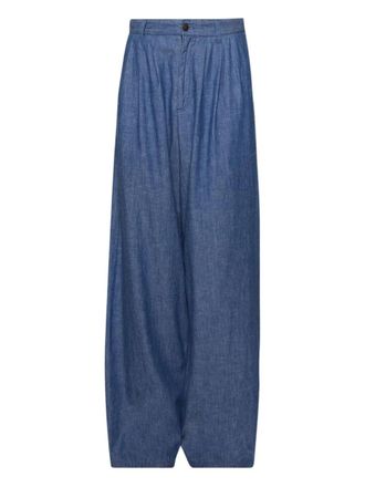 The Row Rufos pleated trousers - women - Cotton - 2 - Blue