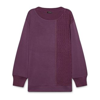 Fiorella Rubino Dames, Sweatshirts & Hoodies, Paars, Maat: L Katoen