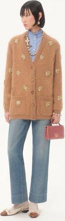 Valentino Cardigan Ricamato Donna CAMMELLO/ORO XL