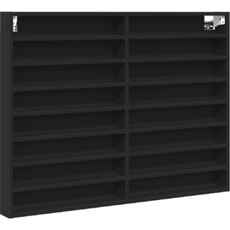 vidaXL Vitrine Cabinet Black 100x8.5x75 cm Engineered Wood Vidaxl