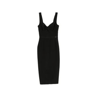 Elisabetta Franchi Sweetheart-neck Panelled Midi Dress