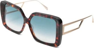 Linda Farrow Zonnebril - Dames - Zonnebrillen - Bruin - 59 MM - Accessoires