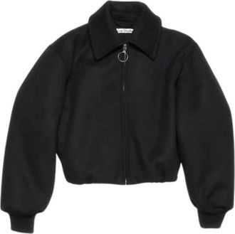 Acne Studios Zwarte Bomberjack met 2-weg rits - Dames - Bomber jackets - Zwart - XS - Katoen - Jassen