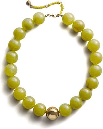 BaubleBar Jane Beaded Necklace in Light Green at Nordstrom