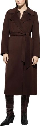 Luisa Cerano Double-Face Coat With Belt In Espresso