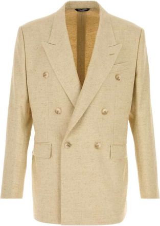 Dolce & Gabbana Giacca - Heren - Business blazers - Beige - M - Polyester - Kostuums