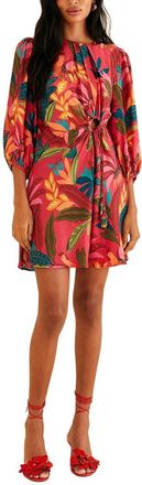 Farm Rio Farm Rio Rooster Leaves Mini Dress