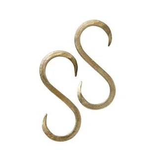 Tag Hammered S Hook Set of 2 Antique Brass Kitchen Decor in Gold at Nordstrom