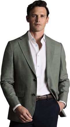 CHARLES TYRWHITT Linen Cotton Jacket in Green at Nordstrom, Size 40