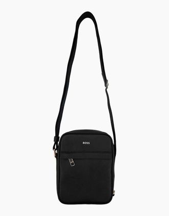 HUGO BOSS Mens Hugo Boss Zair Ns Zip Logo Detail Reporter Bag Black 001 - Size: OS