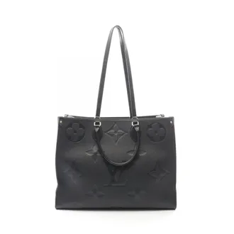 Louis Vuitton Black Leather Handbag Tote Bag (Pre-Owned)