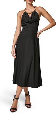 DKNY Halter Midi Dress in Black at Nordstrom, Size 14
