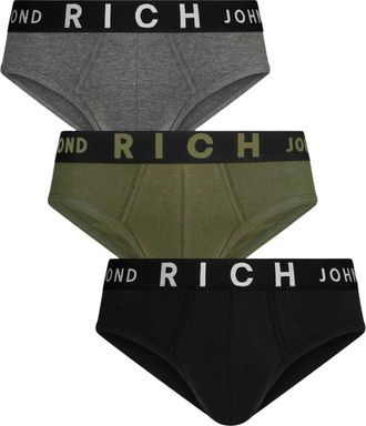 John Richmond Tripack low-rise katoenen ribonderbroeken - Heren - Onderbroek - Veelkleurig - S - Katoen - Ondergoed