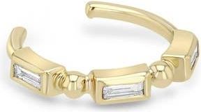 Zo&euml; Chicco Single 14K Gold Baguette Bezel Diamond Ear Cuff in 14K Yellow Gold at Nordstrom