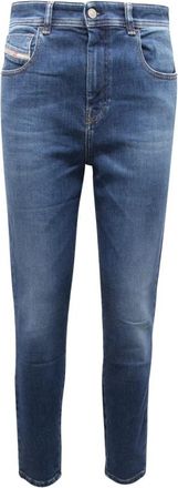 Diesel 1984 Slandy-High Jeans - Dames - Slim Fit Jeans - Blauw - W26 - Leer - Jeans