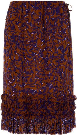 Dries Van Noten Printed Viscose Scotts Skirt