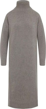 Max Mara Kleedjes, Dames, Beige, S, Kasjmier, Elegante Kasjmier Jurk Nude Neutrals