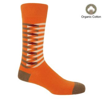 Peper Harow Symmetry Organic Mens Socks - Orange