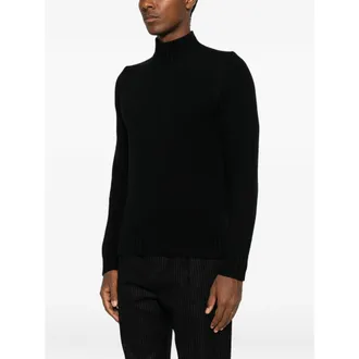 Fedeli Ribbed Cashmere and Virgin Wool Sweater - Black