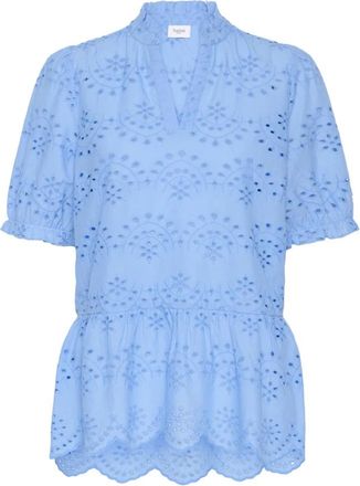 Saint Tropez Geleksa SZ Blouse - Dames - Blouses - Blauw - S - Overhemden