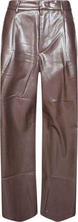 Andamane Sasha Boyfriend Faux-Leather Straight-Leg Pants