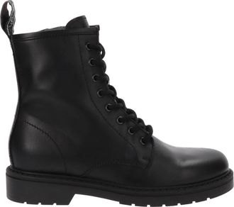 Nero Giardini Leren Enkellaarsjes - Dames - Veterlaarzen - Zwart - 38 EU - Leer - Schoenen
