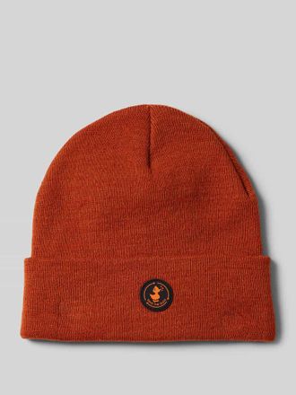 Save The Duck Beanie mit Label-Patch Modell LOU in Orange, Gr&ouml;&szlig;e 1