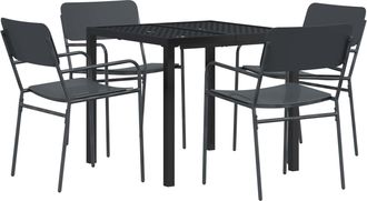 vidaXL Juego De Muebles De Exterior 5 Uds. Gris Antracita Acero Vidaxl