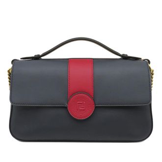 Fendi Pre-owned Fendi Bicolor Leather Double F Baguette Satchel Ladies CYTO3A7WV0J9E2KQ
