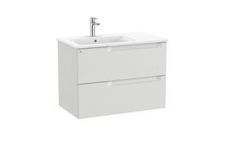 Roca Roca - Pack Mueble Base De 2 Cajones + Lavabo Aleyda Color: Gris Piedra - Medidas: 805x460x565 Mm - Posici&oacute;n Del Lavabo: Izquierda