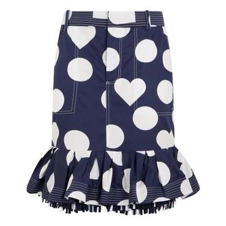 Jacquemus Falda Ajustada con Volantes y Lunares - Skirts - Mujer - Azul - XS