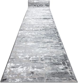 RugsX Rugsx - Alfombra De Pasillo Structural Mefe 6184 Dos Niveles De Vell&oacute;n Gris Oscuro 150 Cm Grey 150x1000 Cm