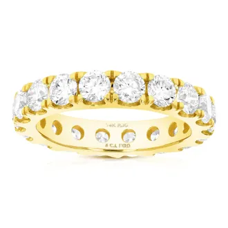 Vir Jewels 3 cttw Lab Grown Diamond Eternity Ring Wedding Band in 14K Yellow Gold For Women